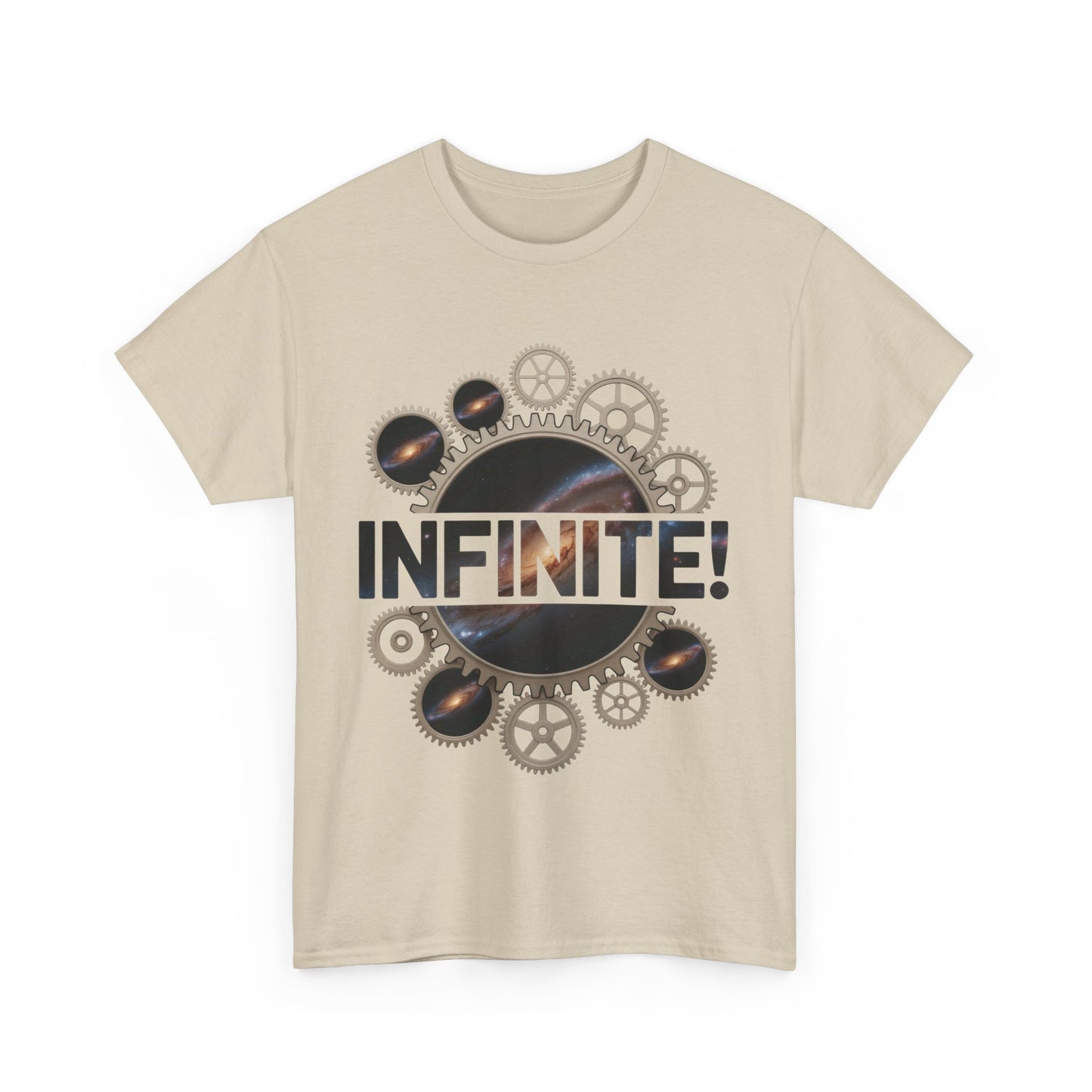 Steampunk Space Gears T-Shirt, Unisex Infinite Universe Graphic Tee, Cosmic Mechanical Design Tee for Sci-Fi & Engineering Lovers