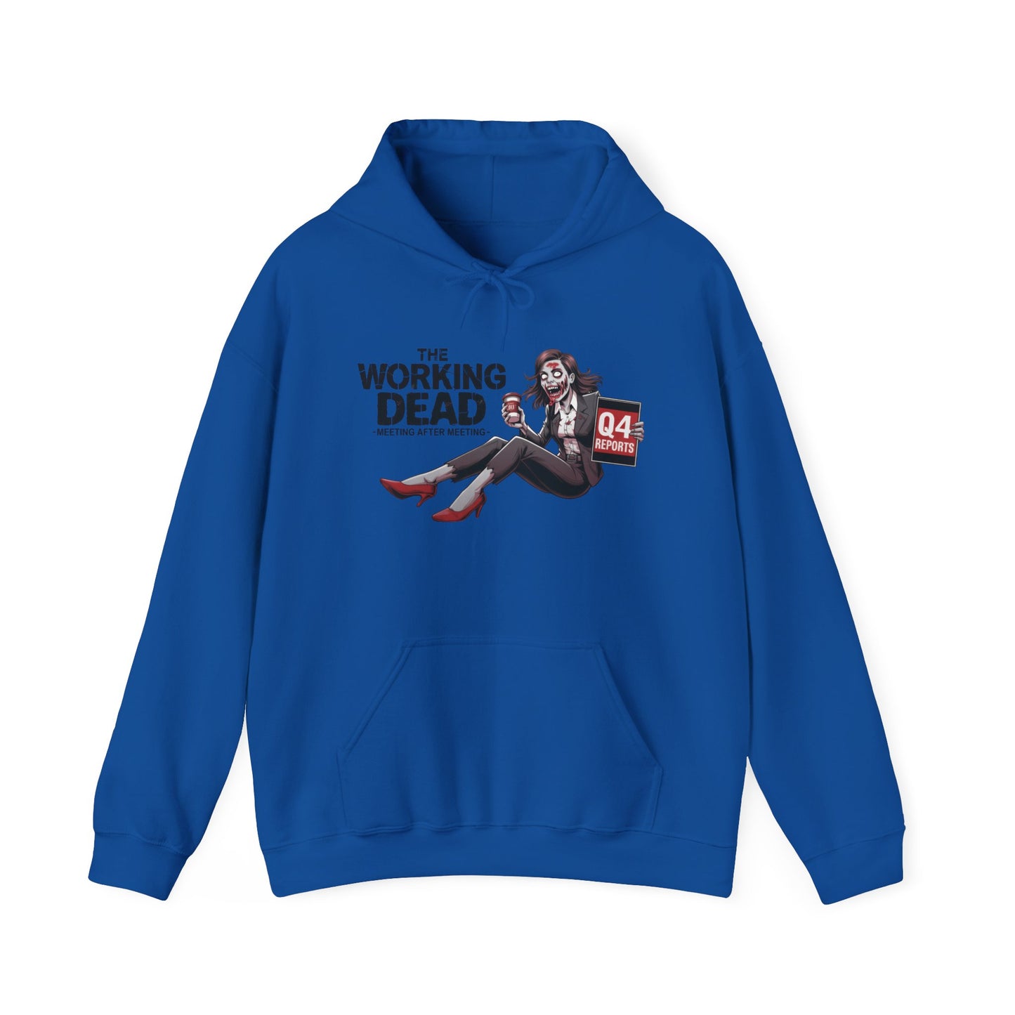 The Working Dead Women's Zombie Hoodie, Funny Office Meeting Sweatshirt, Halloween Zombie Top, Halloween Work Top
