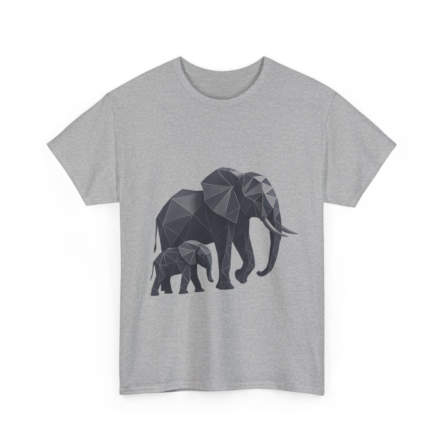 Geometric Elephant Tee - Minimalist Art Shirt, Nature Lover Gift, Animal Print T-Shirt, Unisex Cotton Tee, Eco-Friendly Wear