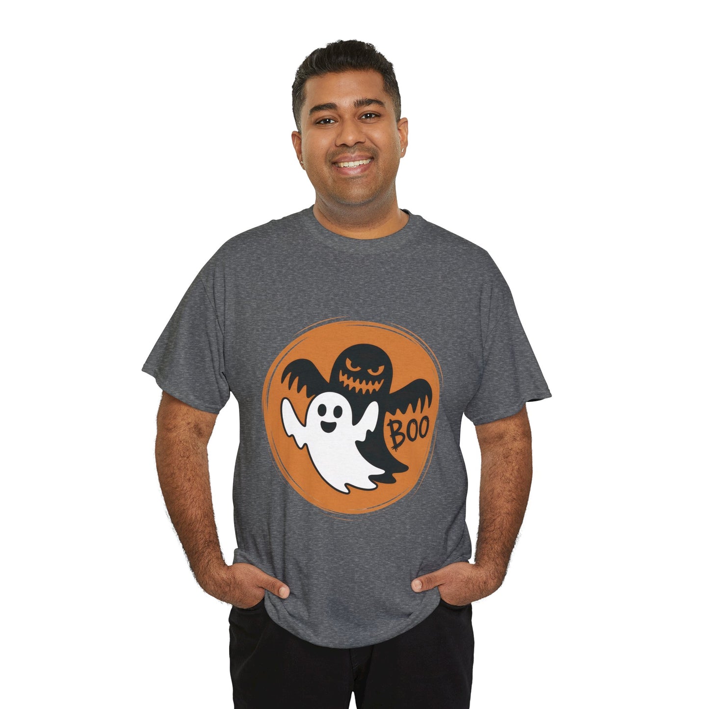 Halloween Ghost Men's T-Shirt, Cute Spooky BOO Tee, Men's Funny Scary Shirt for Men