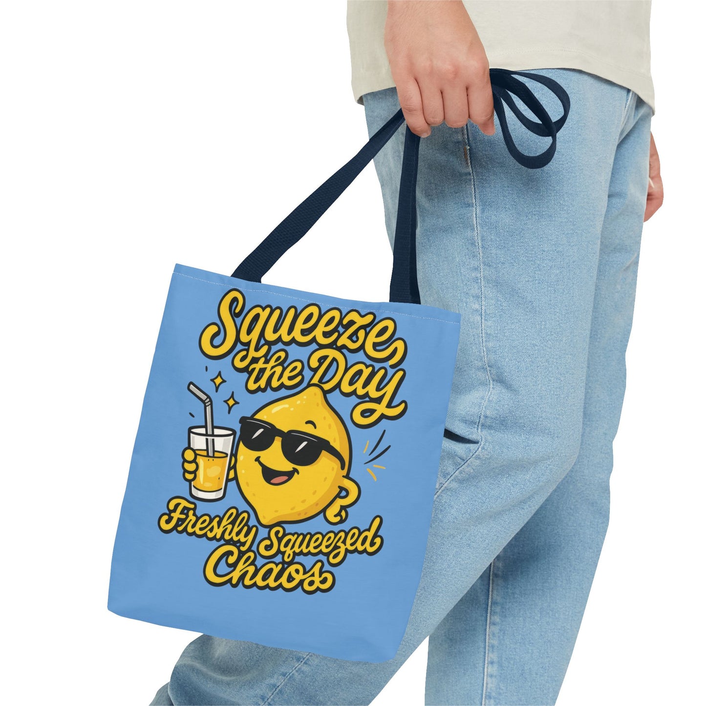 Lemon Themed Tote Bag, Squeeze the Day, Shopping Bag, Gift for Citrus Lovers, Eco-Friendly Carrier, Summer Accessory, Beach Weekender Bag