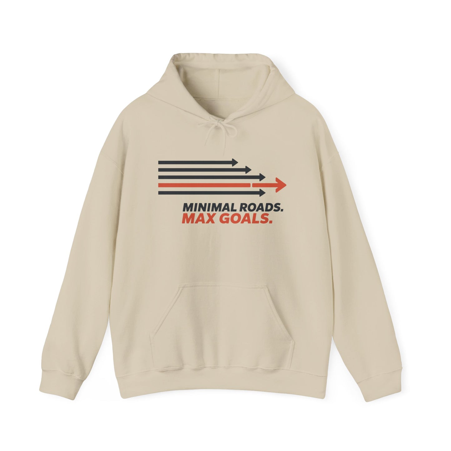 Mens Heavy Blend™ Hooded Sweatshirt, Minimal Roads Max Goals Motivational Mens Hoodie