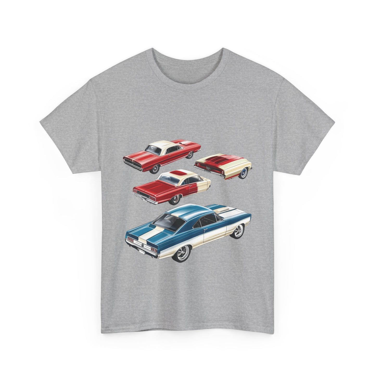 Vintage Muscle Car T-Shirt, Mens Cotton Tee with Retro American Classic Car Illustration, Gift for Car Lovers, Classic Car Graphic Tee