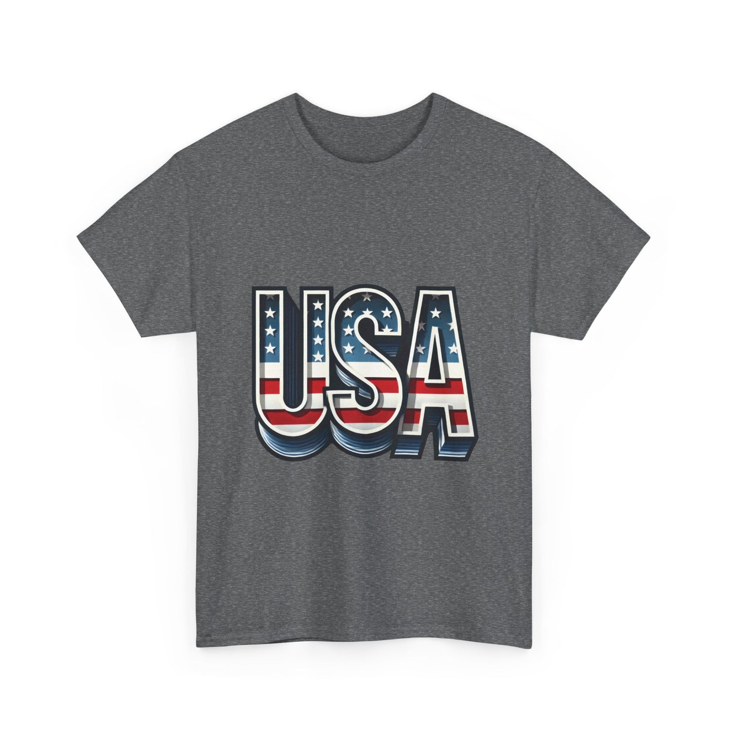 USA Patriotic Unisex Heavy Cotton Tee, American Pride Shirt, July 4th T-Shirt, Independence Day Apparel, Casual Summer Top