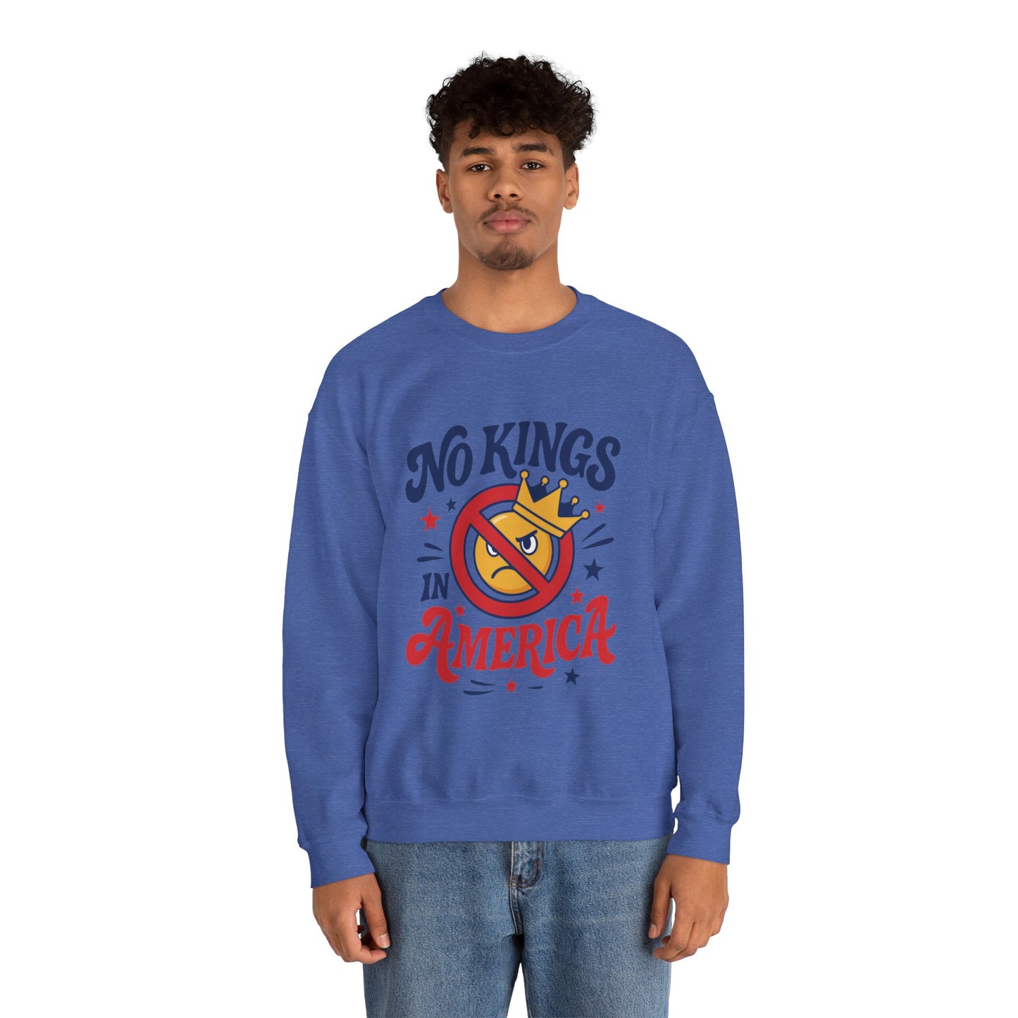 No Kings in America Sweatshirt - Funny Patriotic Anti Monarchy Pullover - USA Independence Sweater, Political Apparel, Gift for Activists