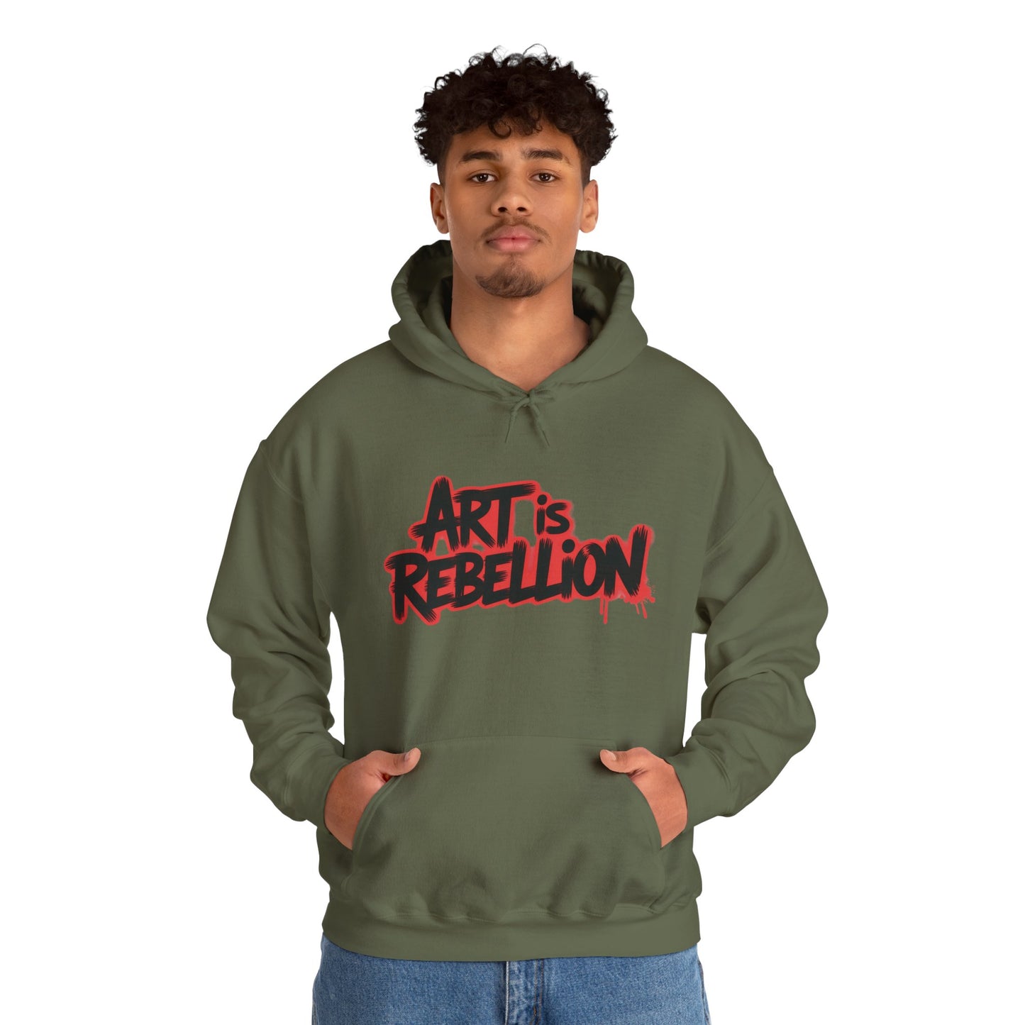 Men's Heavy Blend™ Hooded Sweatshirt, Art Is Rebellion Men's Hoodie, Graffiti Street Art Pullover, Urban Rebellion Hoodie for Skaters