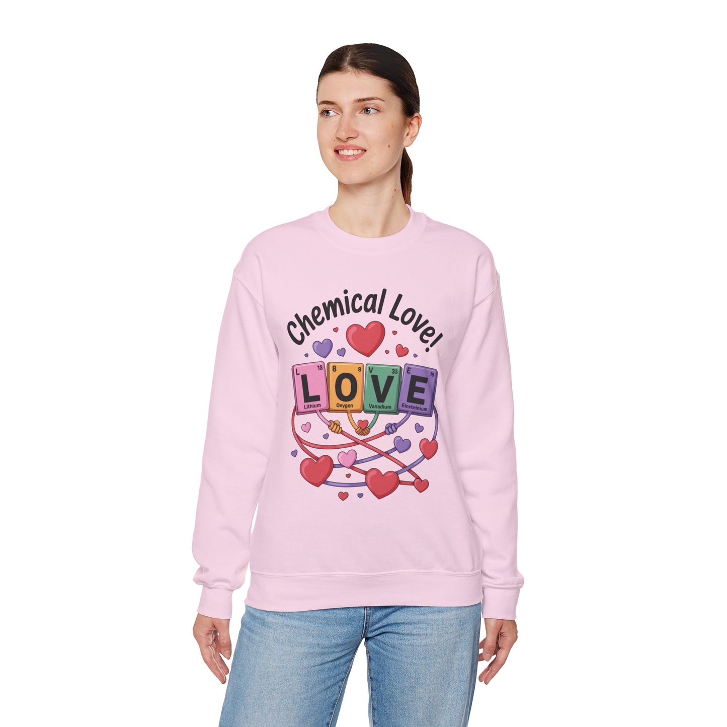 Chemical Love Women's Sweatshirt, Womens Crewneck, Cute Sweatshirt Gift, Valentines Day Pullover, Science Lovers Apparel, Relationship Humor