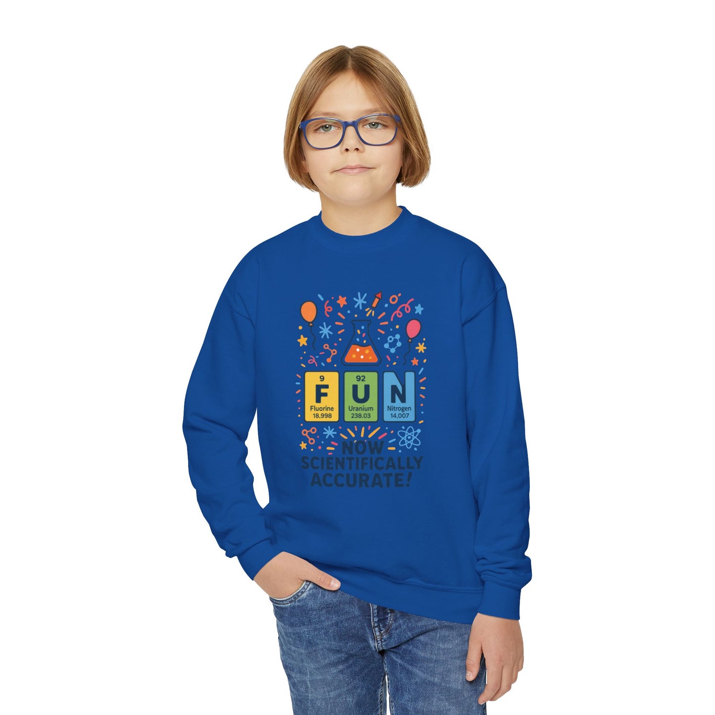 Youth Science Fun Sweatshirt, Perfect for STEM Lovers, Birthday Gift, Cozy Classroom Wear, Youth Crewneck