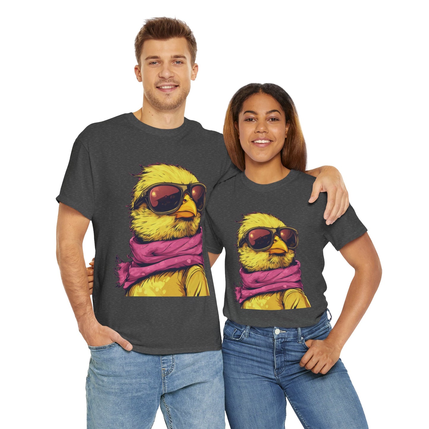 Chic Cool Chick T-Shirt, Unisex Heavy Tee, Funny Animal Tee, Trend Chick Graphic T-Shirt Gift