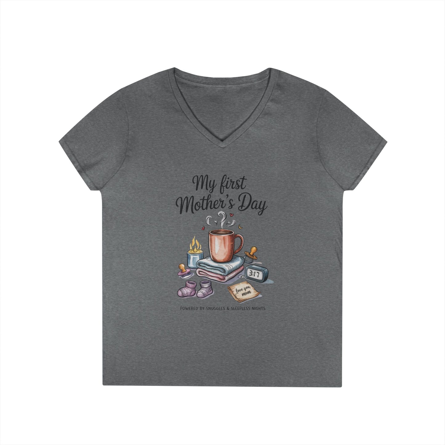 My First Mother's Day V-Neck T-Shirt, Cute Maternity Gift, Mother's Day Shirt, New Mom Outfit, Baby Shower Tee, New Mom Gift Tee