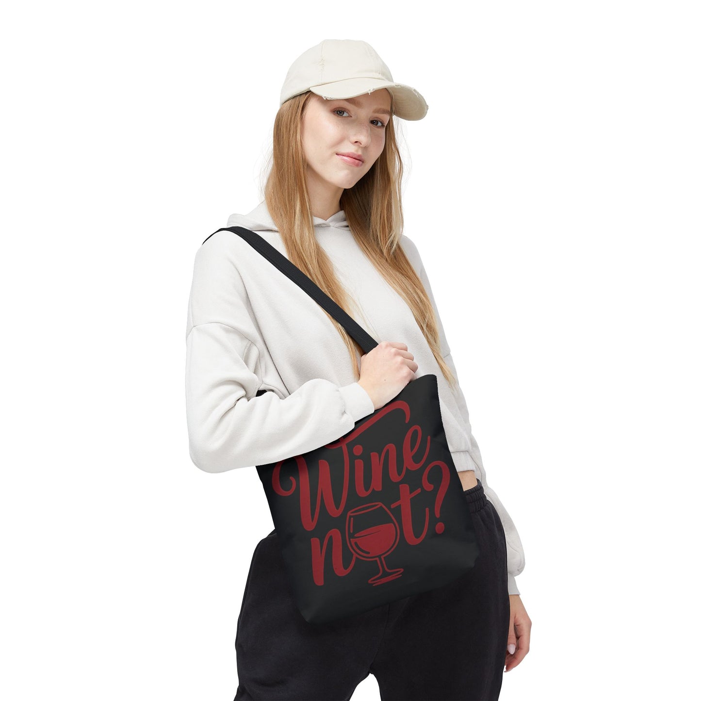 Wine Not? Tote Bag - Fun Wine Lover's Accessory for Parties, Gift for Wine Enthusiasts, Perfect for Grocery or Beach Outings, AOP Design