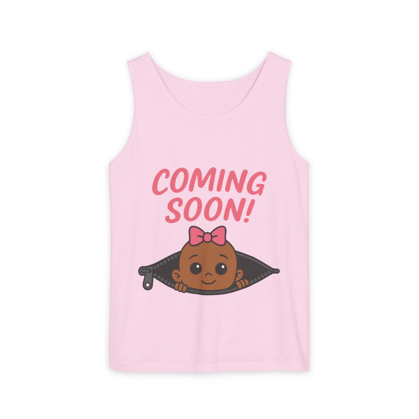 Coming Soon Maternity Tank Top, Cute Baby Girl Pregnancy Announcement Shirt, Expecting Mom Gift, Gender Reveal Tank, Baby Shower Gift
