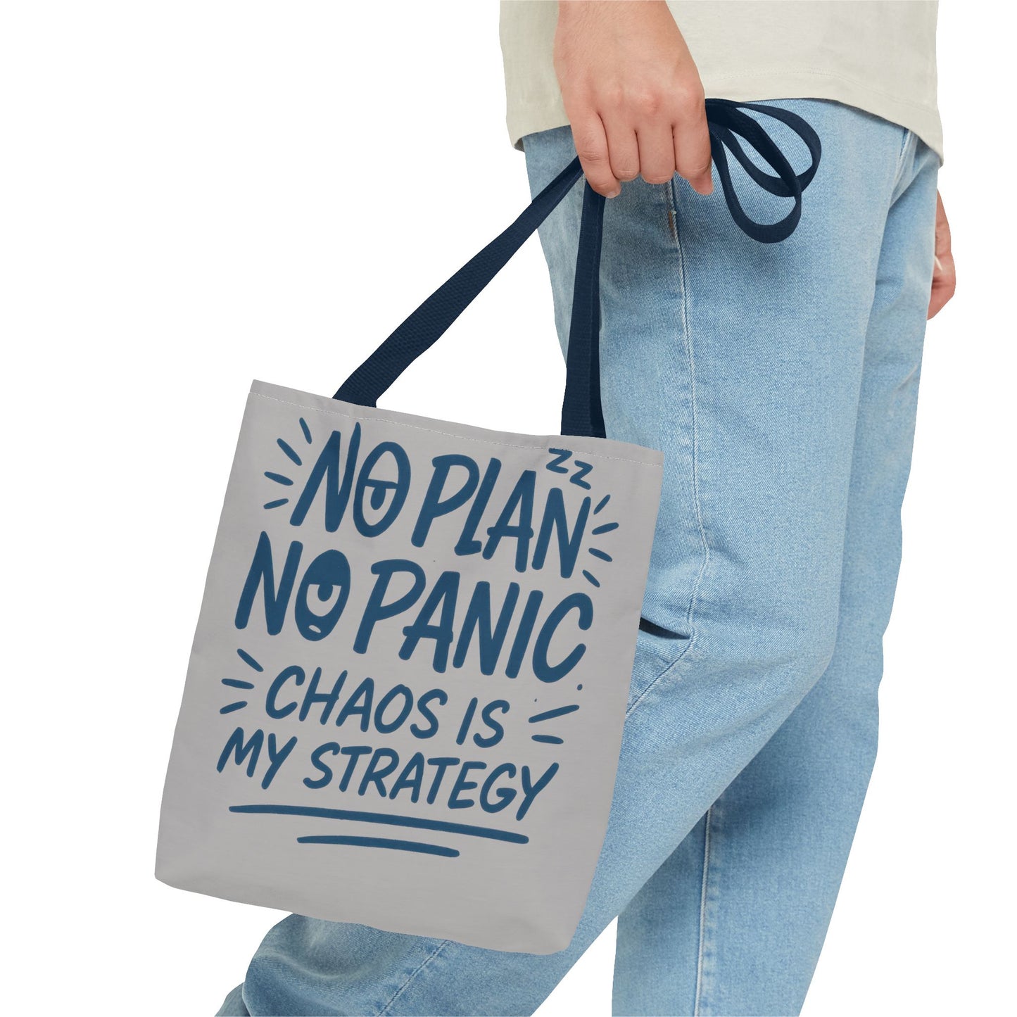 Funny Quote Tote Bag, Reusable Grocery Bag, Gift for Students, Beach Tote, Everyday Tote, Chaos Strategy Bag, Unique Shopping Bag
