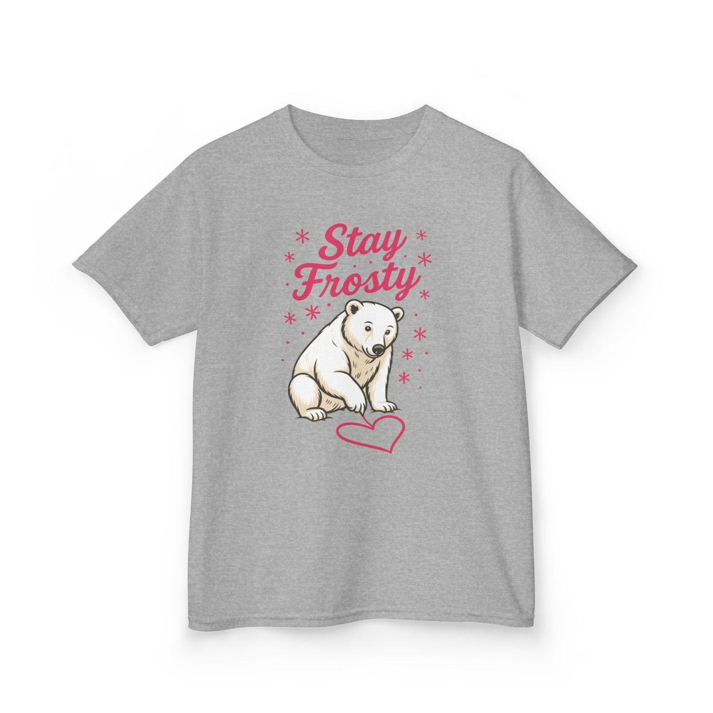 Kids Heavy Cotton™ Tee, Kids Stay Frosty Polar Bear T-Shirt, Cute Winter Graphic Tee for Children
