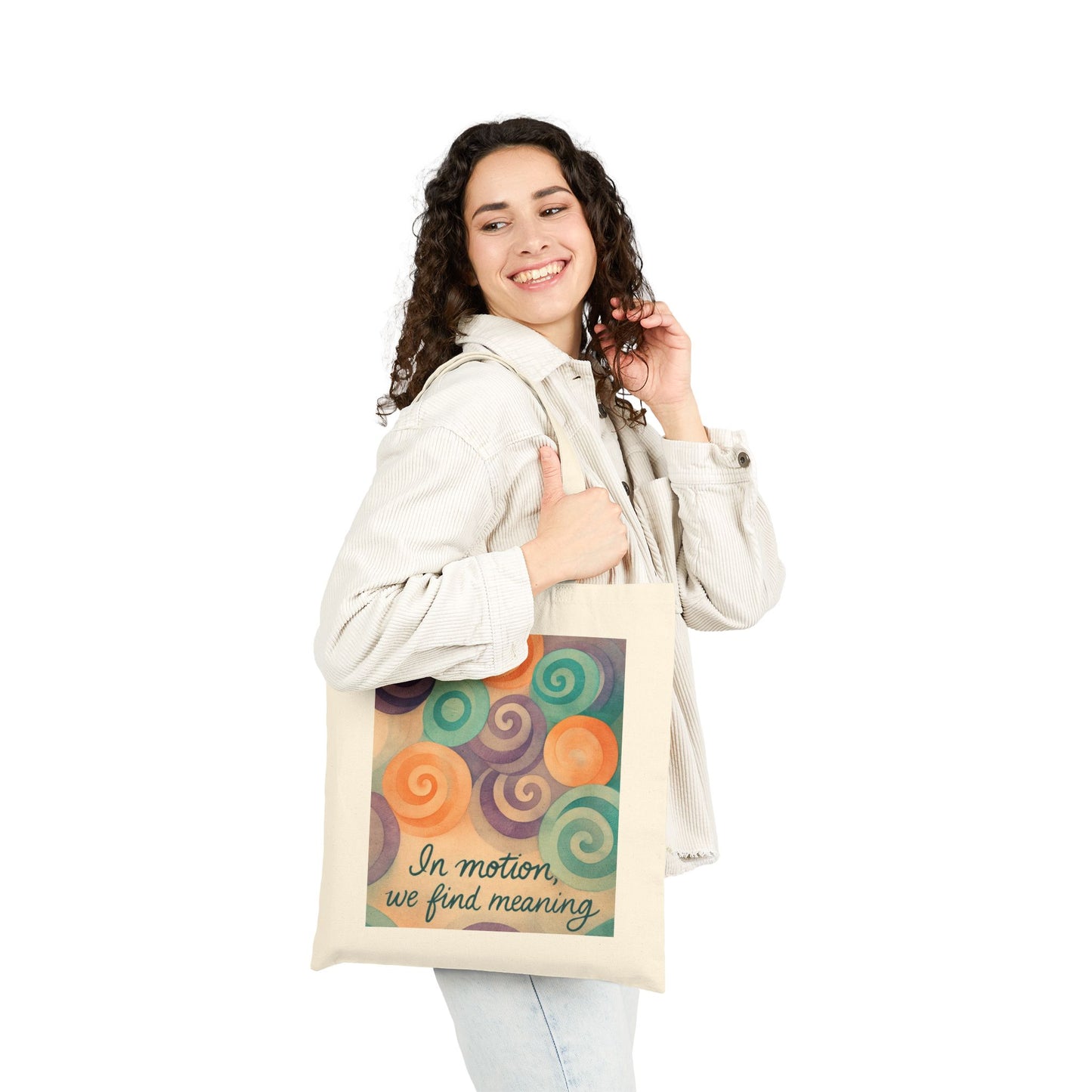 Inspirational Cotton Canvas Tote Bag, Eco-Friendly Shopping Bag, Gift for Friends, Motivational Art, Reusable Grocery Bag, Travel Companion