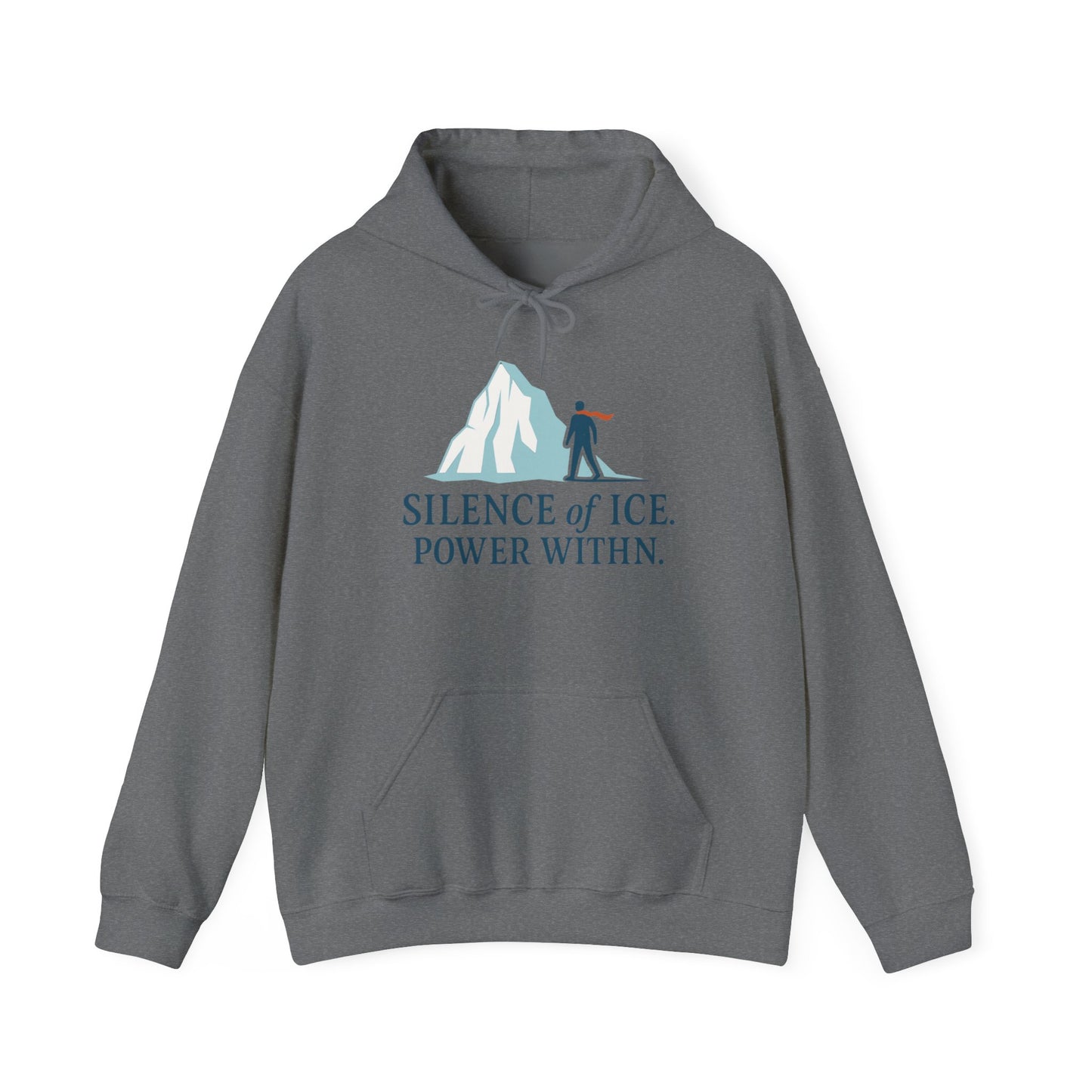 Men's Heavy Blend™ Hooded Sweatshirt, Silence of Ice Power Within Hoodie, Nordic Minimal Iceberg Graphic Streetwear