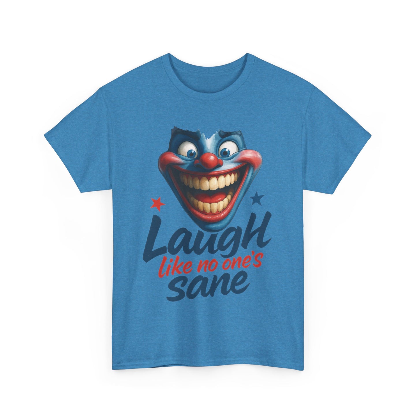 Funny Clown Face Unisex Heavy Cotton Tee, Creepy Clown Face T-Shirt, Humor T-Shirt,Clown Theme Shirt, Funny Horror Graphic Tee