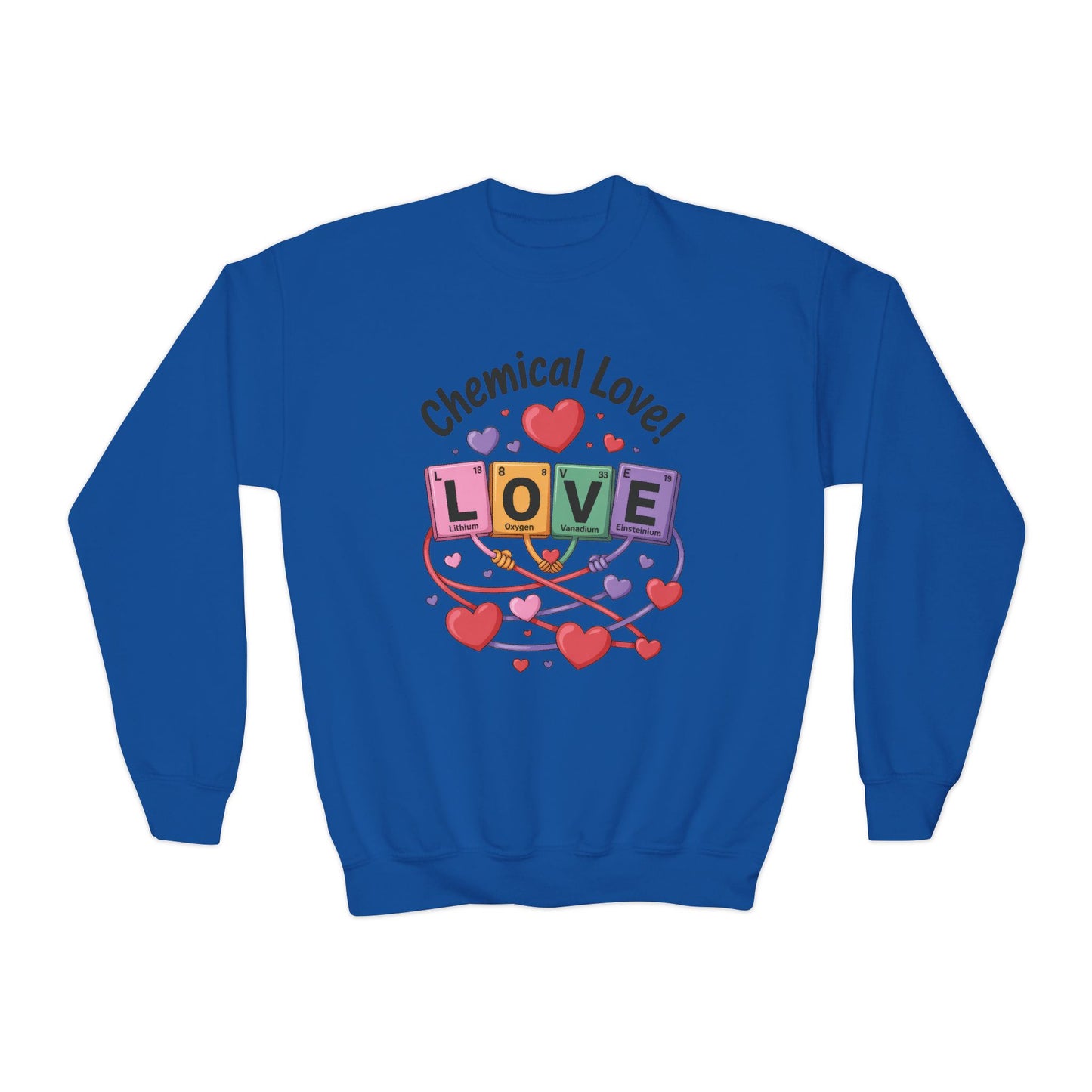 Chemical Love Youth Sweatshirt, Cute Crewneck, Trendy Teen Apparel, Cozy Casual Style, Valentine's Day Gift For Girl, Birthday