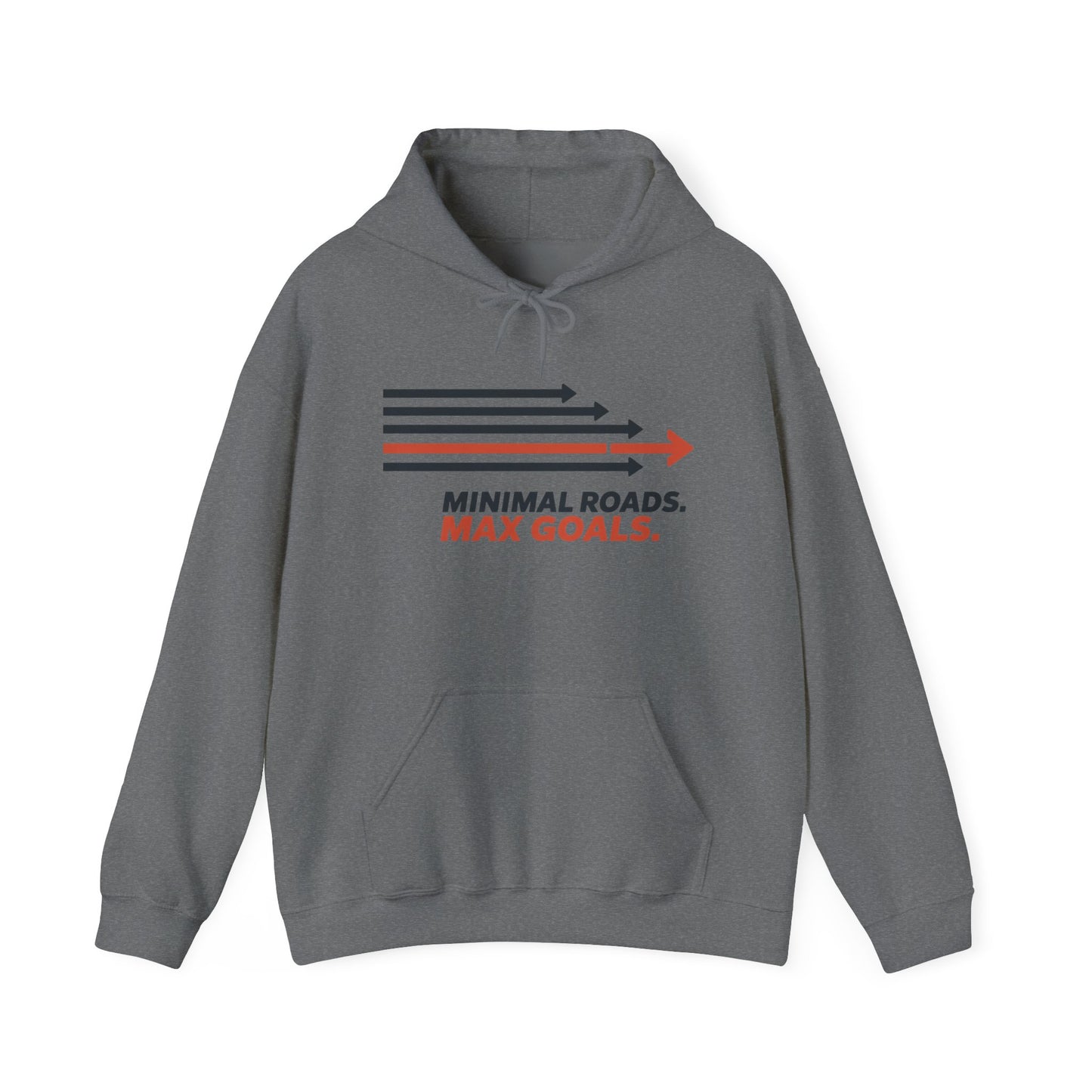 Mens Heavy Blend™ Hooded Sweatshirt, Minimal Roads Max Goals Motivational Mens Hoodie