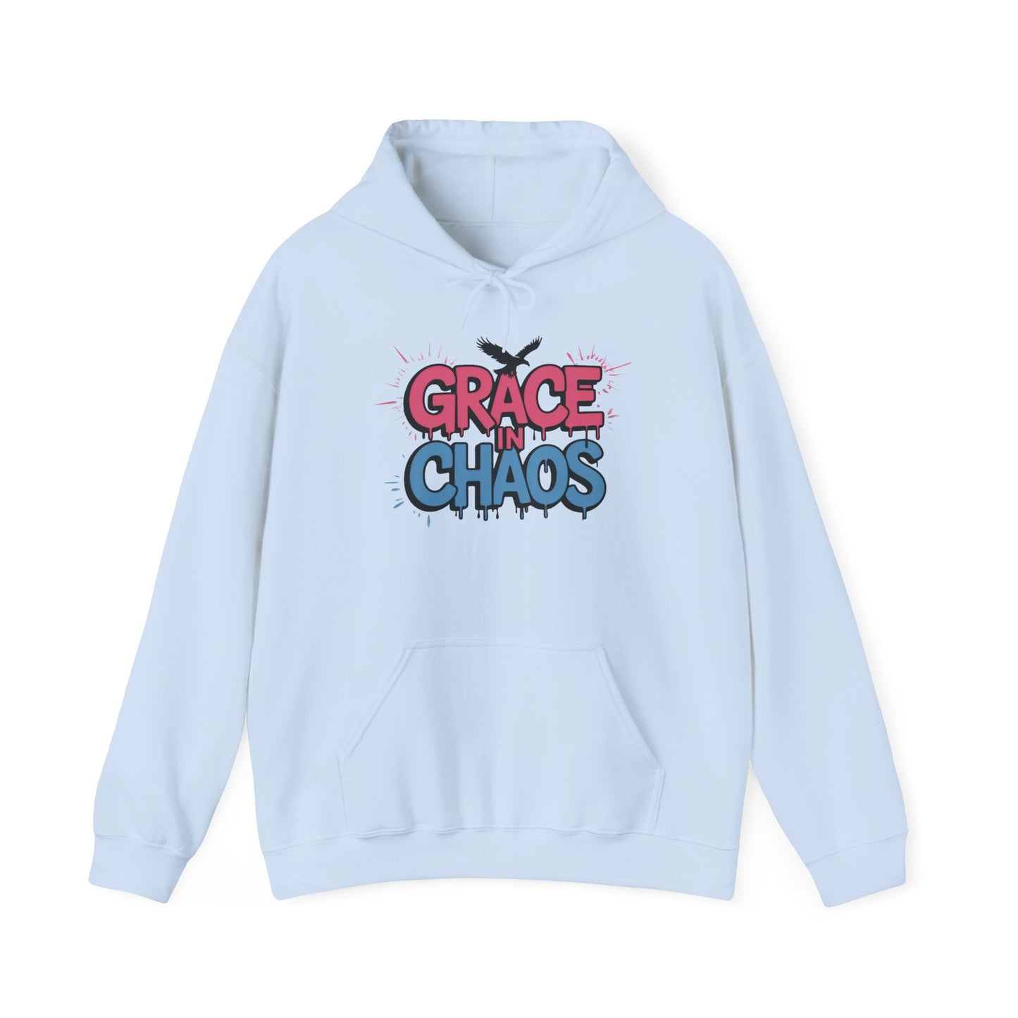 Women's Hoodie Grace in Chaos, Graffiti Dripping Street Art Urban Hoodie, Bold Graphic Pullover