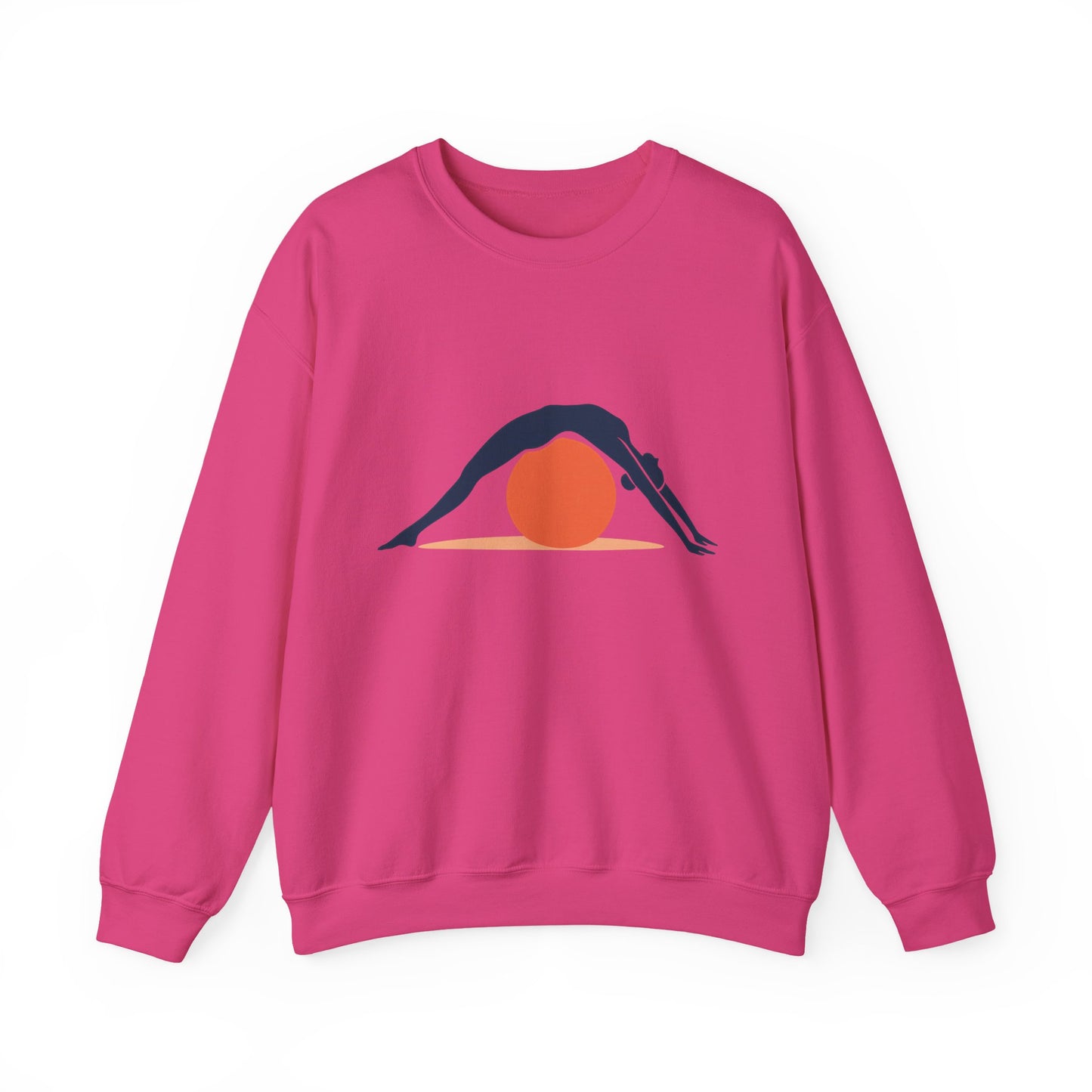Womens Heavy Blend™ Crewneck Sweatshirt, Womens Pilates Sweatshirt, Yoga Fitness Graphic Pullover, Cute Workout Top