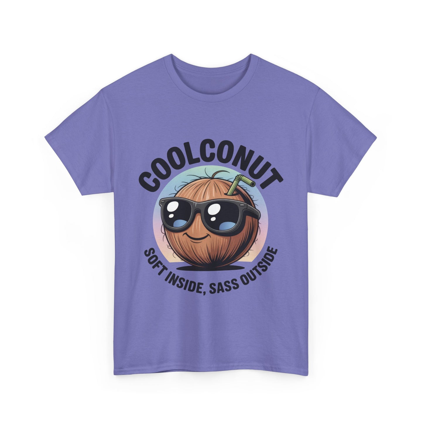 Coolconut Women's Heavy Cotton Tee, Fun Casual Shirt, Gift for Coconut Lovers, Summer Vibes Tee, Soft Inside Sass Outside Shirt