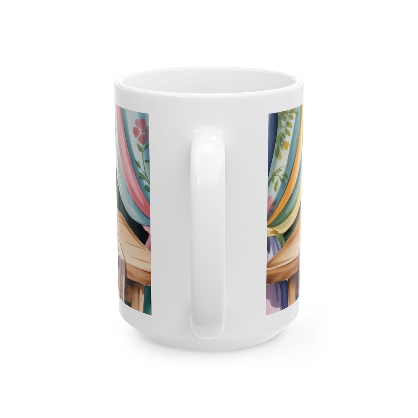 Cozy Cat Lover Mug, Ceramic Coffee Cup for Readers, Gift for Cat Lovers, Relaxing Tea Mug, Perfect for Home & Office, Book Lover Coffee Cup