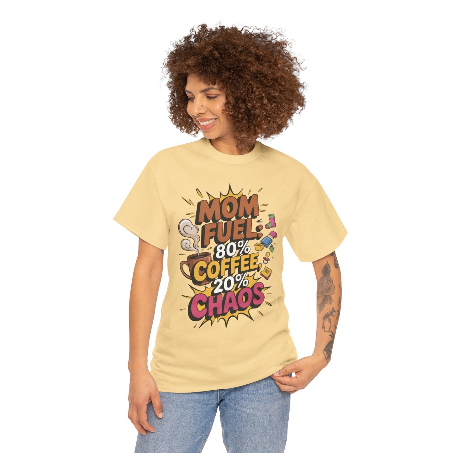 Funny Mom Fuel Coffee Tee, Gifts for Moms, Mother's Day Gift, Coffee Lover Shirt, T-Shirt for Coffee Loving Moms, Tired Mom Life Tee