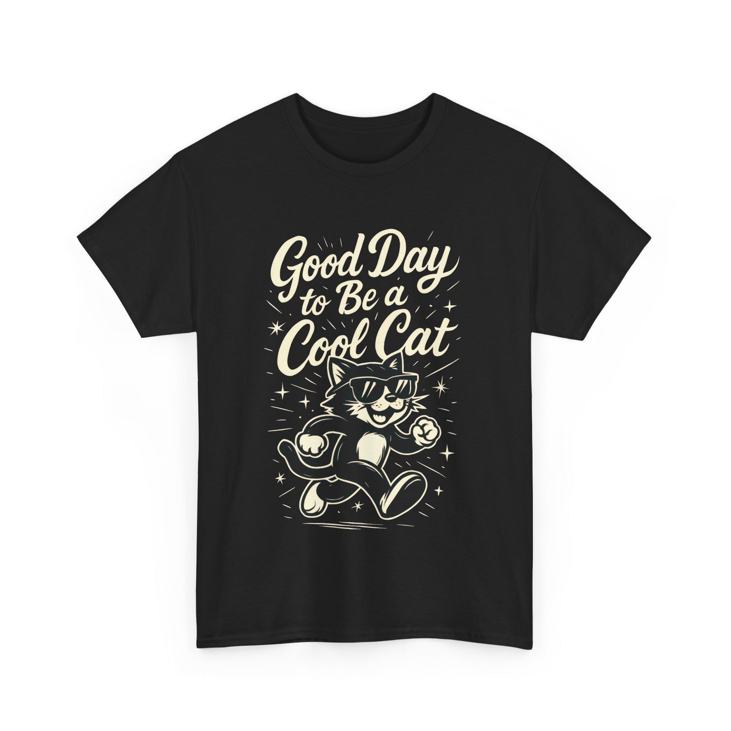 Good Day to Be a Cool Cat Womens Shirt - Funny Retro Kitty Graphic Tee for Women - Cute Cat Lover Gift, Fun T-Shirt, Unique Everyday Wear