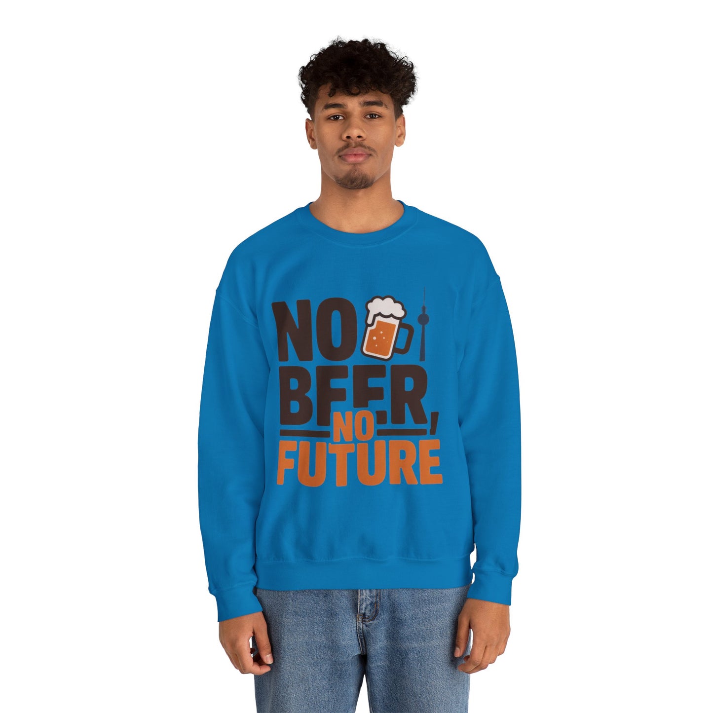 Mens Heavy Blend™ Crewneck Sweatshirt, No Beer No Future Funny Beer Mens Sweatshirt
