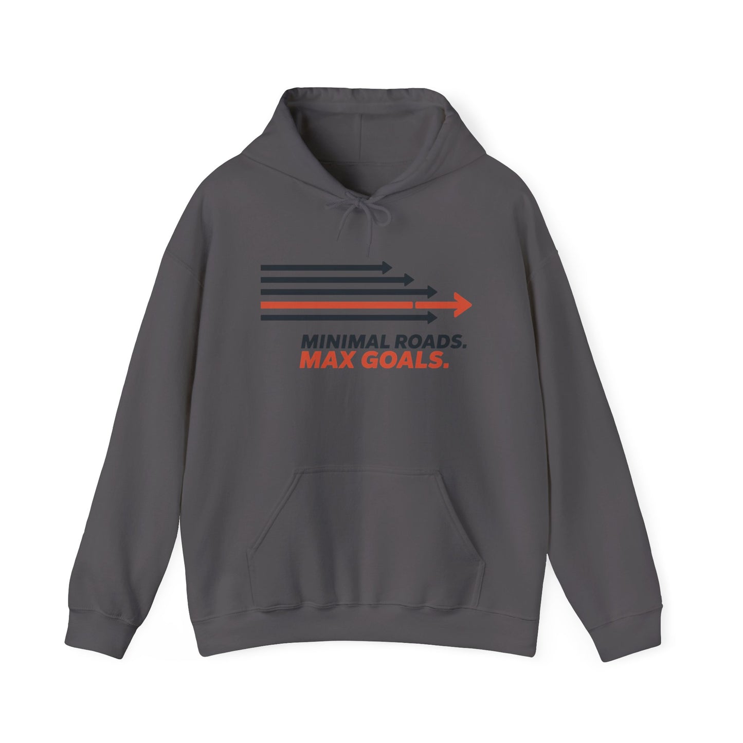 Mens Heavy Blend™ Hooded Sweatshirt, Minimal Roads Max Goals Motivational Mens Hoodie