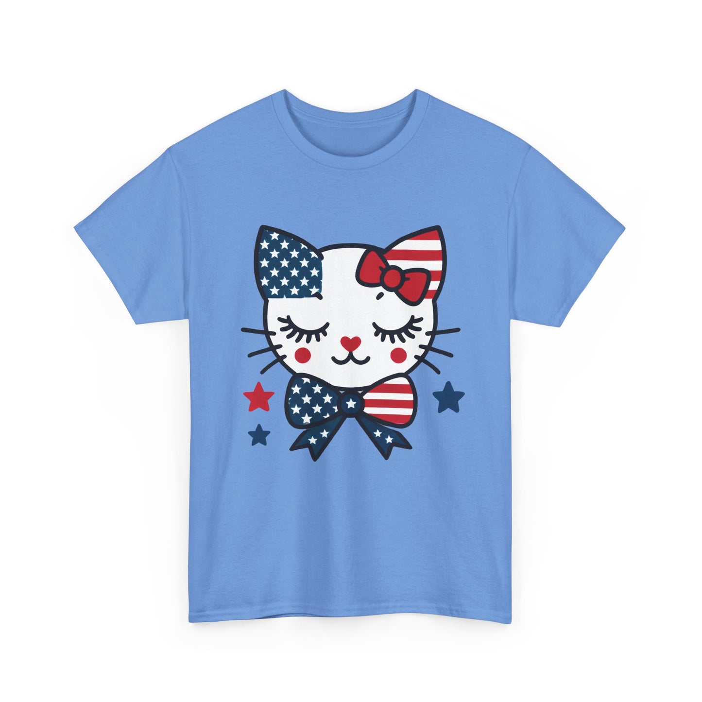 Patriotic Cat Women's Tee, Cute Cat Shirt, Women's T-Shirt, July 4th Outfit, Independence Day Gift, Animal Lover Apparel