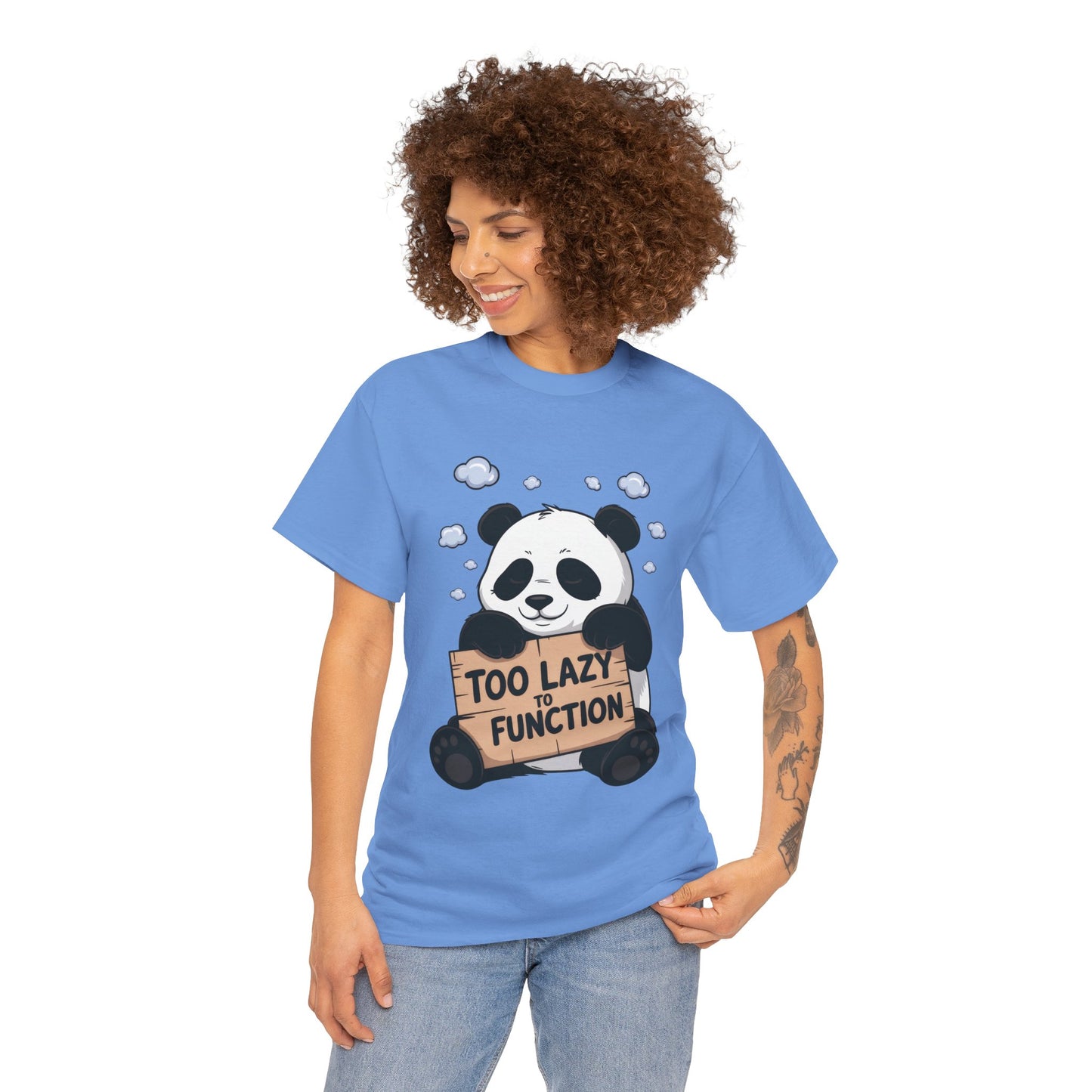 Too Lazy to Function Panda Tee, Unisex Cotton T-Shirt, Funny Shirt, Casual Wear, Gift for Sloth Lovers, Relaxed Vibe