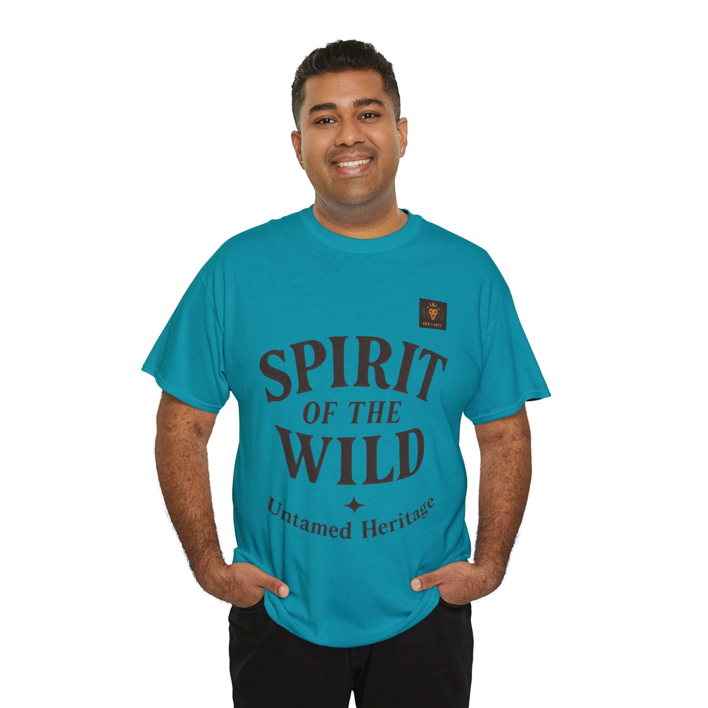 Spirit of the Wild Mens Heavy Cotton Tee, Nature Lover Gift, Outdoor Adventure Shirt, Unisex Tee, Casual Wear, Unique Graphic Apparel