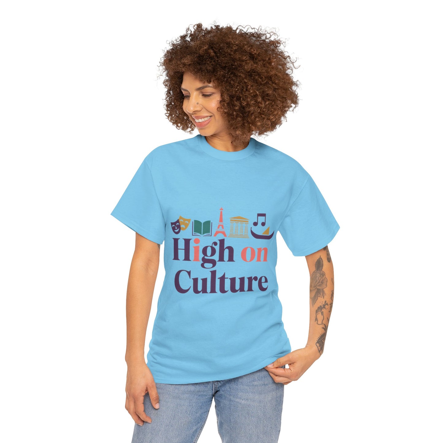High on Culture Womens T-Shirt, Feminine Artistic Graphic Tee, Art Fashion