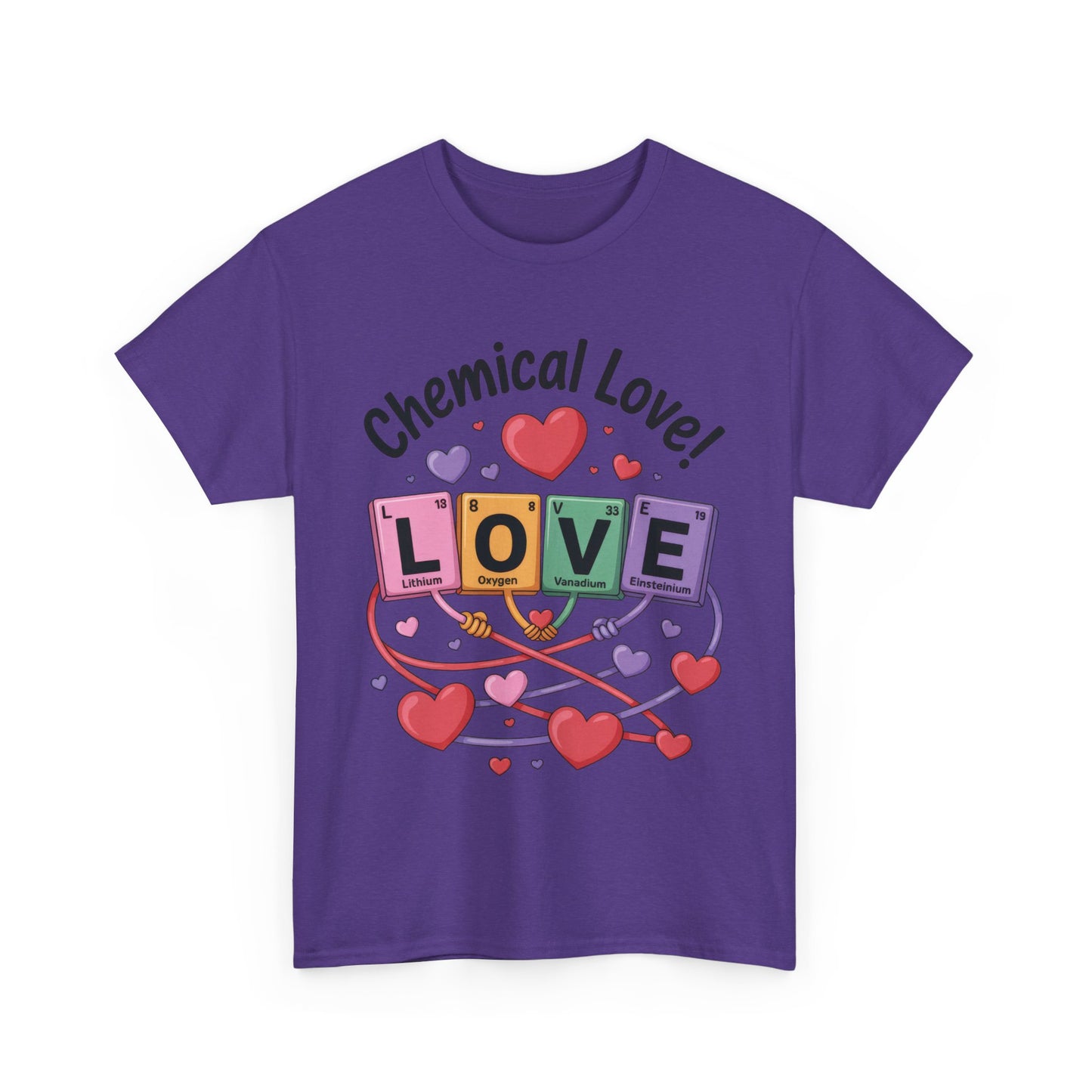 Chemical Love Unisex Heavy Cotton Tee, Cute Couple Shirt, Science Lovers Apparel, Valentines Day Top, Chemistry Lover Gift, Element Table