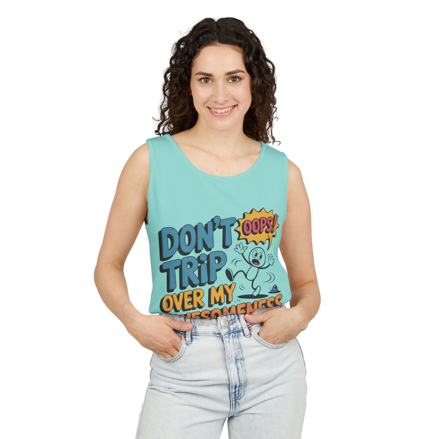 Funny Graphic Tank Top, Don't Trip Over My Awesomeness Tank, Womens Cotton Tank for Casual Wear, Gift for Friends, Birthday Gift, Humor Tee