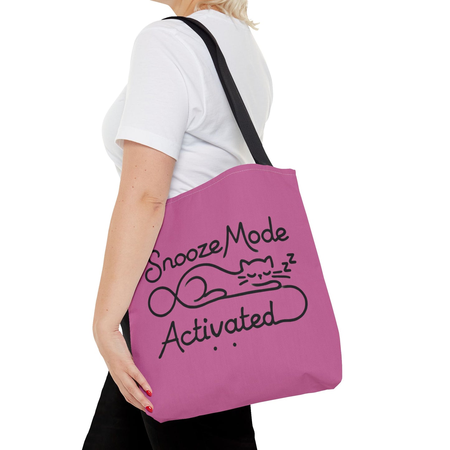 Sleepy Cat Tote Bag - Snooze Mode Activated, Cute Cat Lover Gift, Lounge Essential, Beach, Grocery, Everyday Use, Beach Weekender Bag