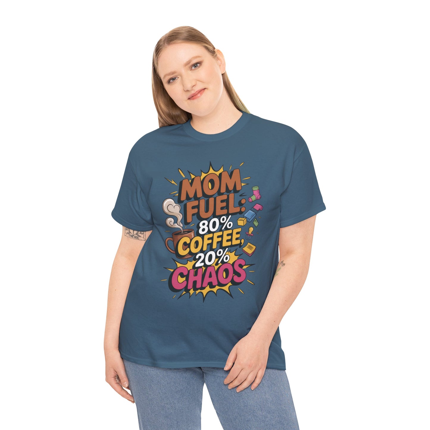 Funny Mom Fuel Coffee Tee, Gifts for Moms, Mother's Day Gift, Coffee Lover Shirt, T-Shirt for Coffee Loving Moms, Tired Mom Life Tee