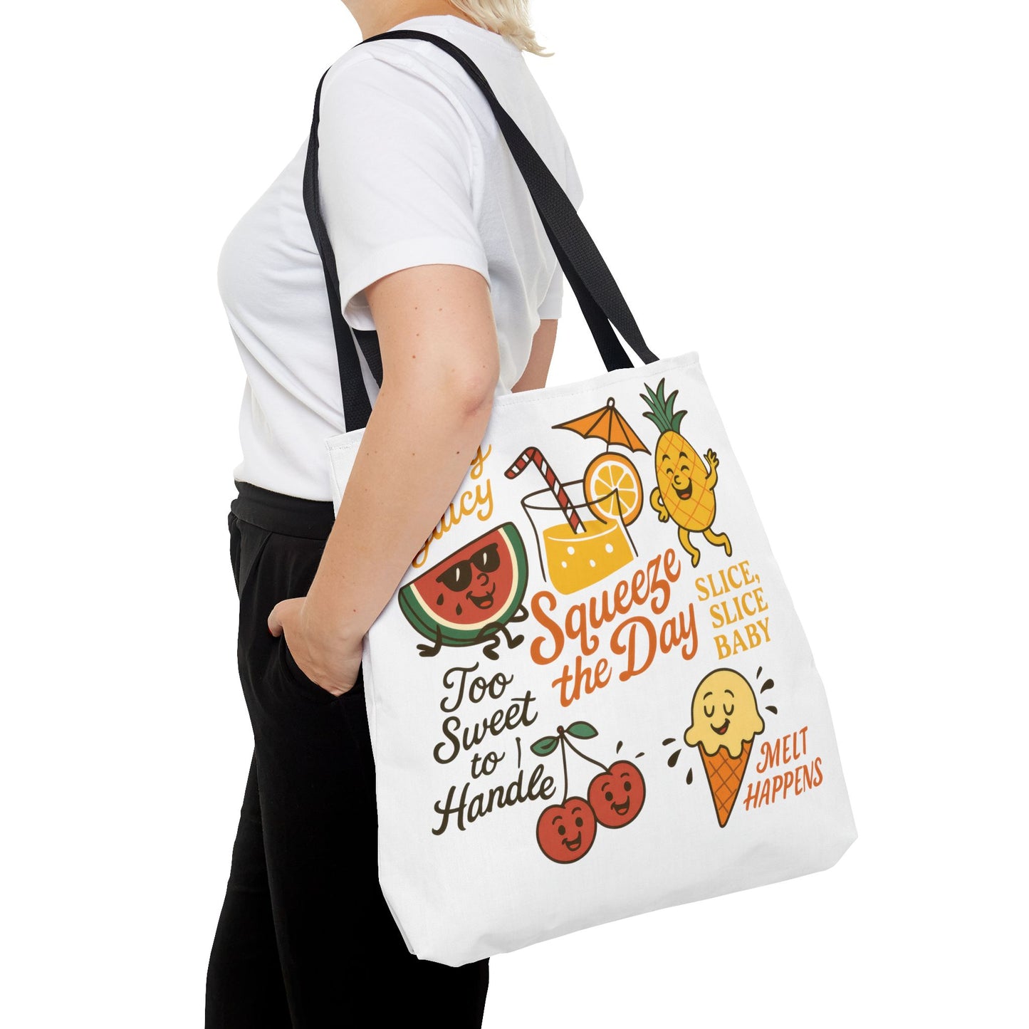 Juicy Summer Tote Bag, Fun Beach Carryall, Perfect for Grocery Shopping, Reusable Market Tote, Cute Gift for Fruit Lovers, Large Tote Bag