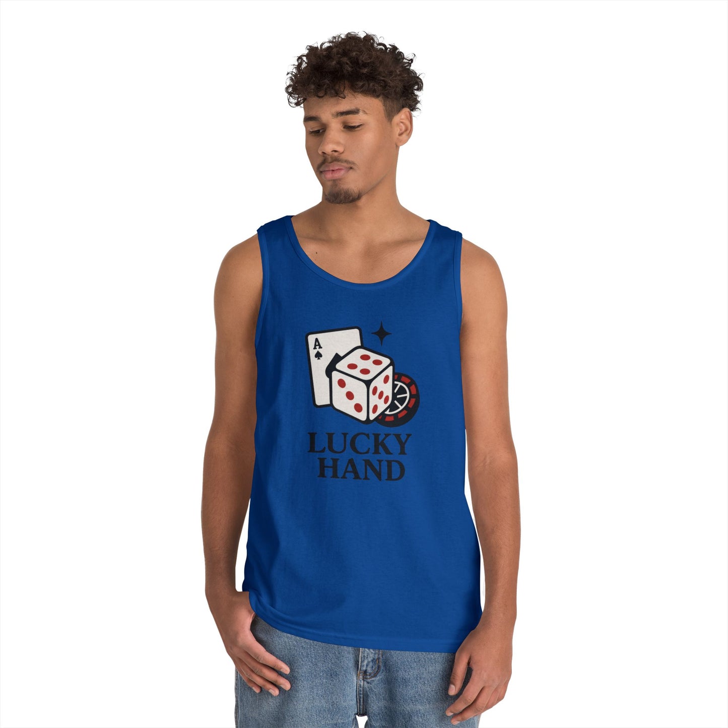 Lucky Hand Unisex Tnak Top, Gambling Tee, Casino Wear, Good Luck Gift, Poker T-Shirt, Casual Vintage Style, Gym Clothing
