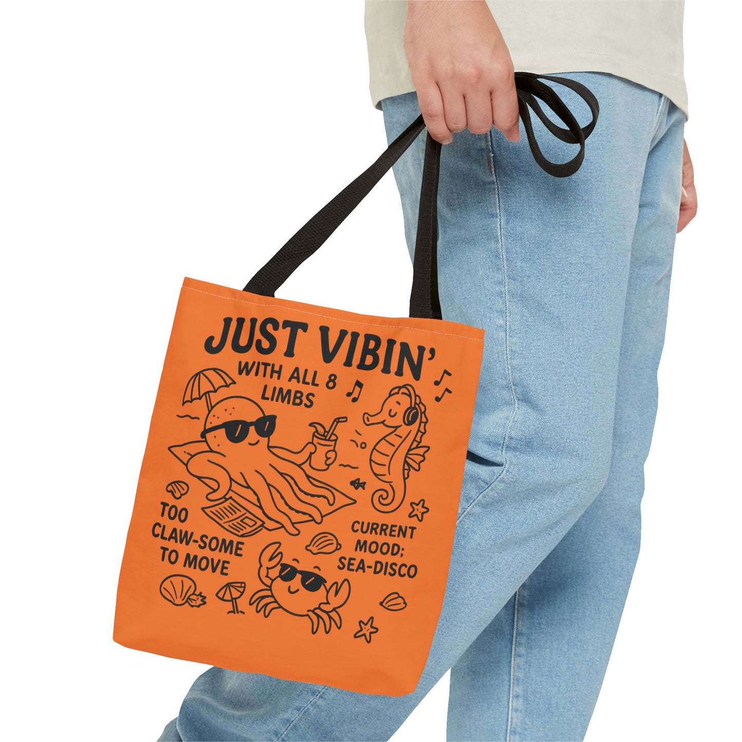 Fun Sea-Themed Tote Bag, Beach Accessories, Summer Vibes, Gift for Ocean Lovers, Reusable Shopping Bag, Cute Beach Tote