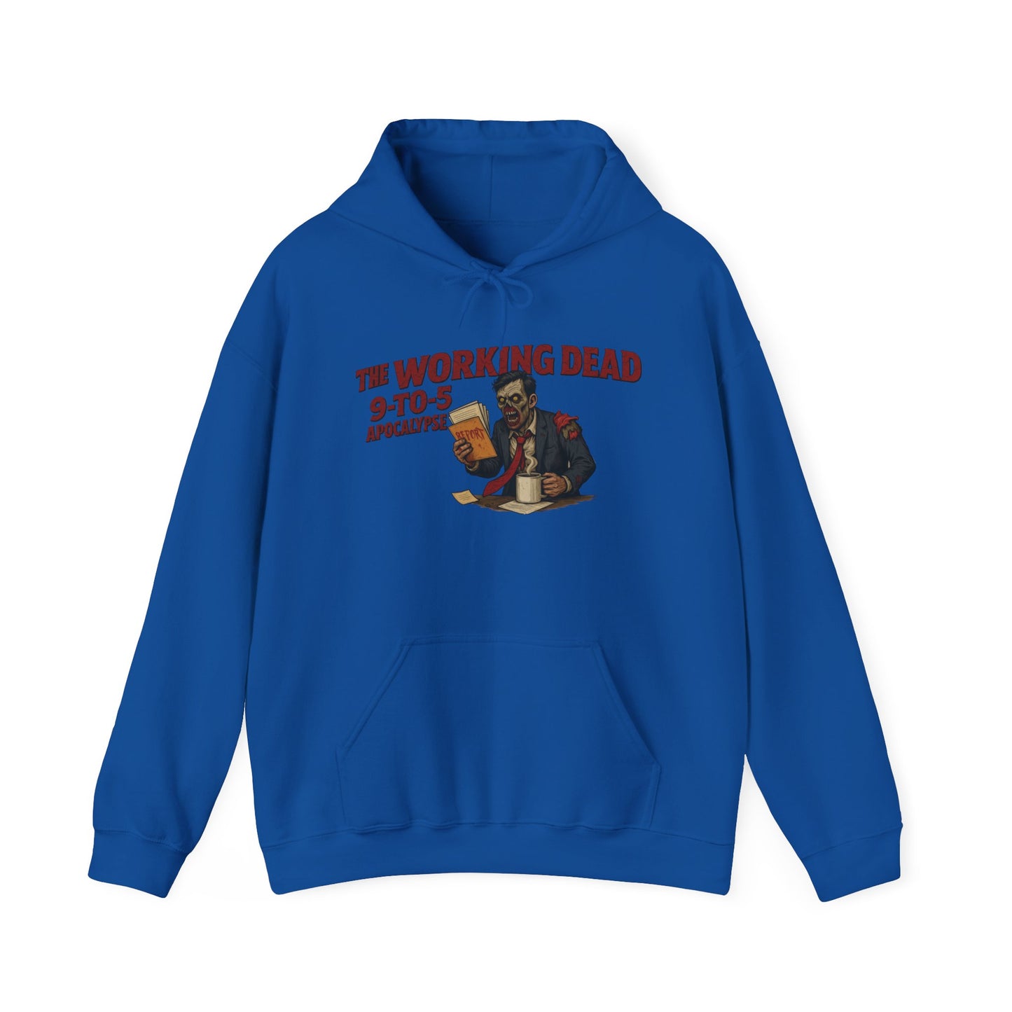 The Working Dead 9-to-5 Apocalypse Hoodie, Men's Horror Office Zombie Sweatshirt, Halloween Zombie Work Top