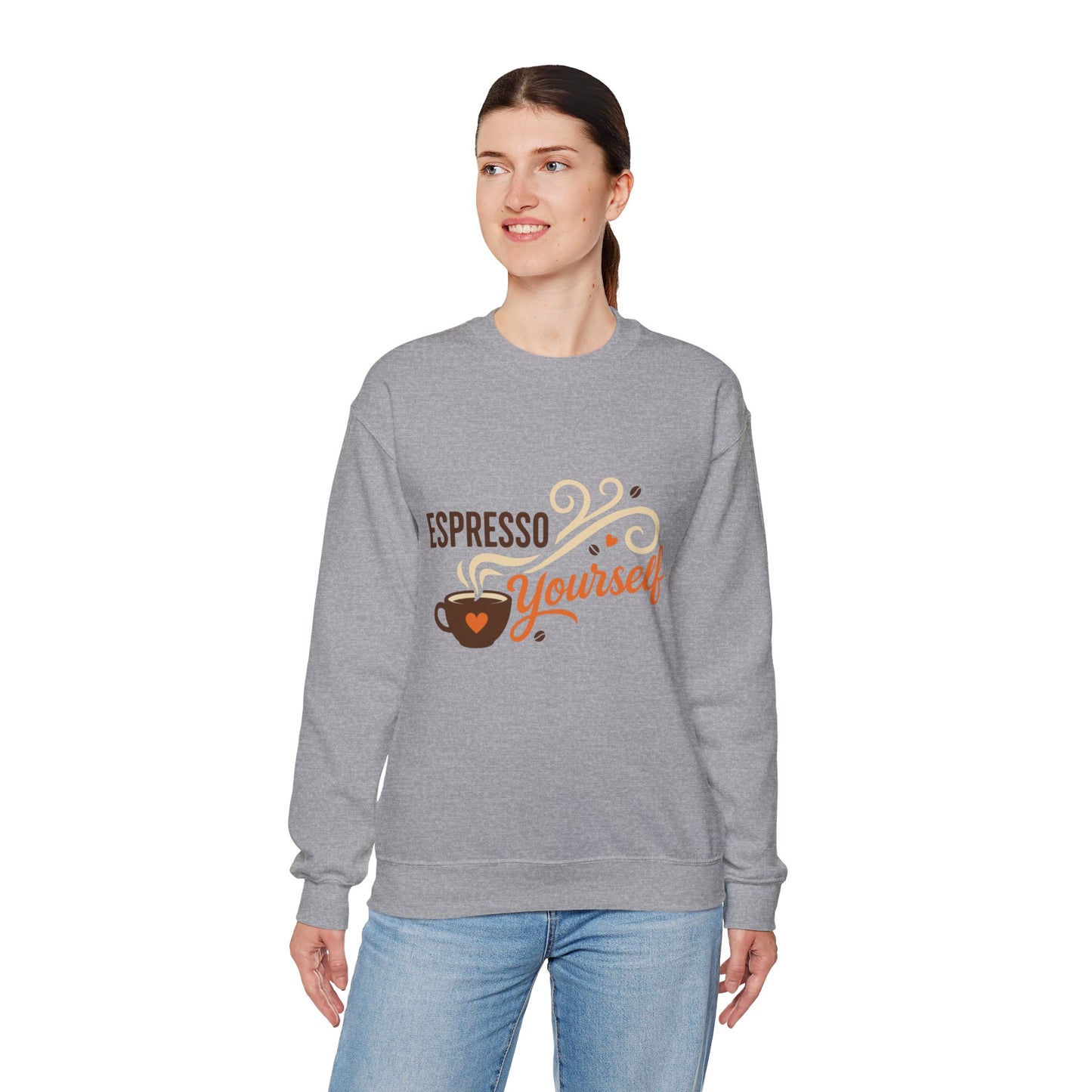 Espresso Yourself Womens Sweatshirt, Coffee Lover Pullover, Funny Barista Gift