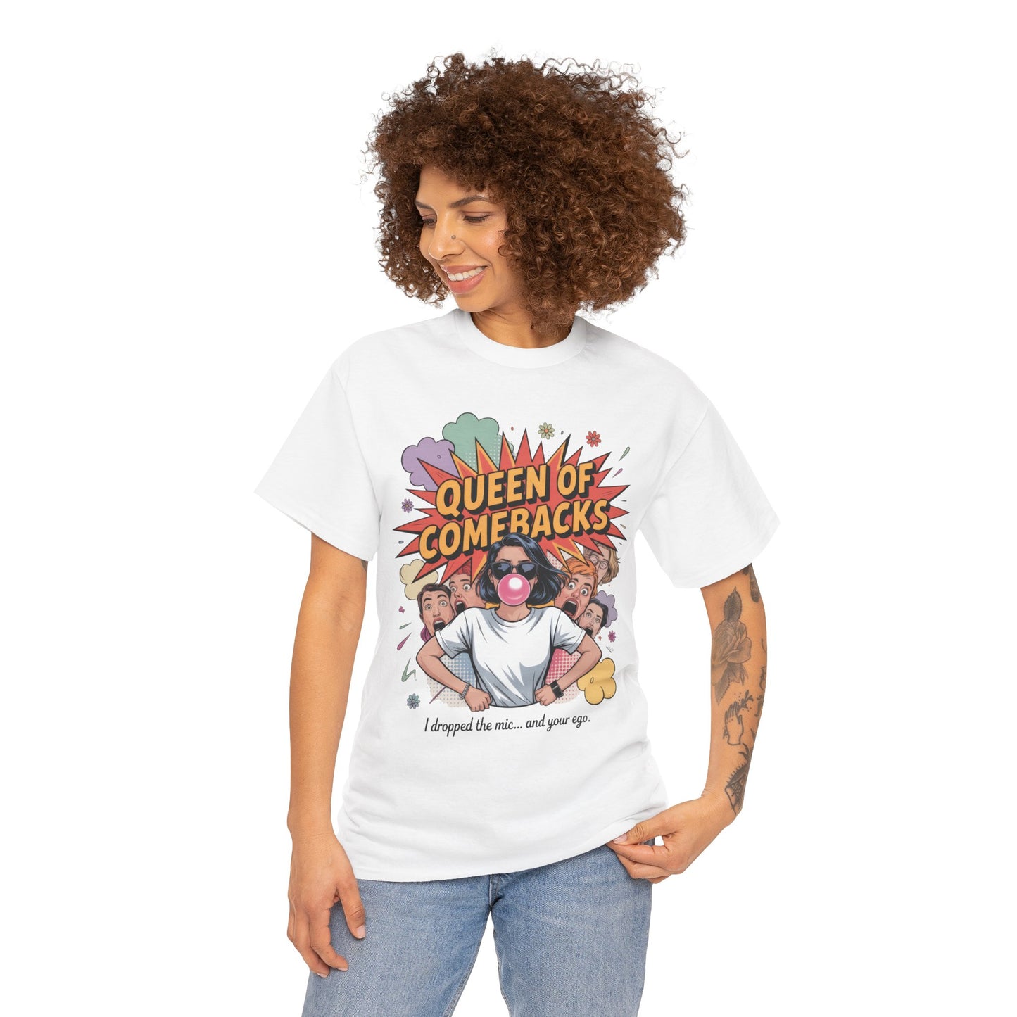 Funny Women's T-Shirt, Queen of Comebacks Tee, Funny Graphic T-Shirt, Heavy Cotton Shirt, Gift for Her, Casual Wear, Comedy Apparel