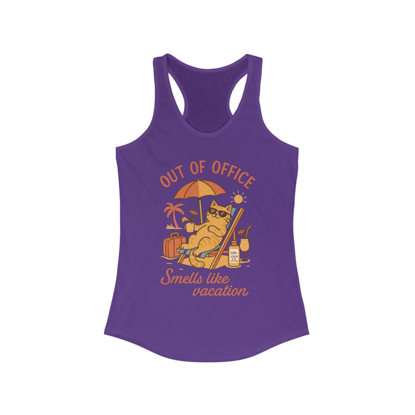 Cat Womens Tank, Funny Vacation Tee with Cool Cat, Summer Beach Relax Shirt, Gift for Her, Funny Cat Lover Gift, Summer Apparel Tank Top