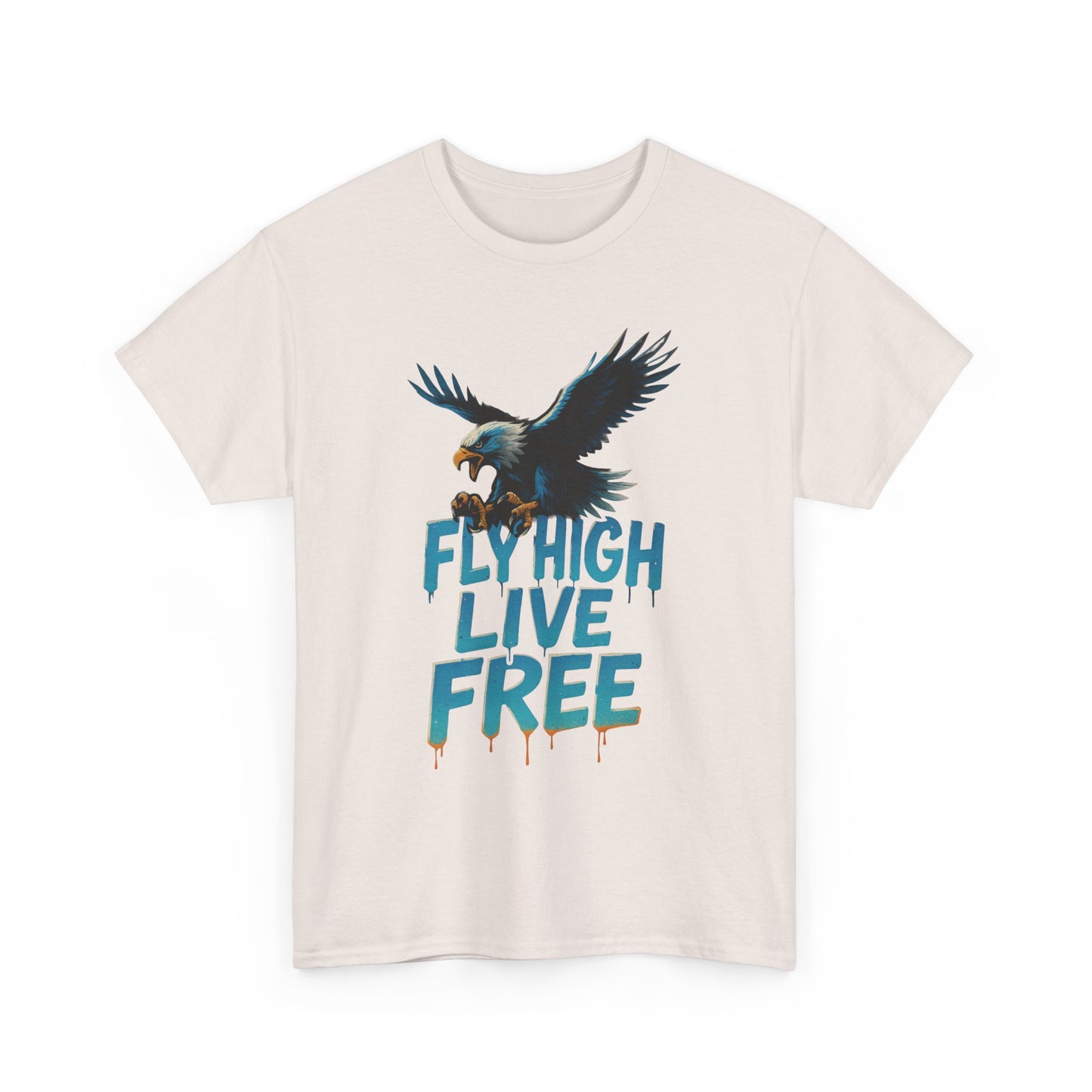 Fly High Live Free Eagle Graphic Mens T-Shirt, Eagle Tee, Fly Free Tee, Wild Flight