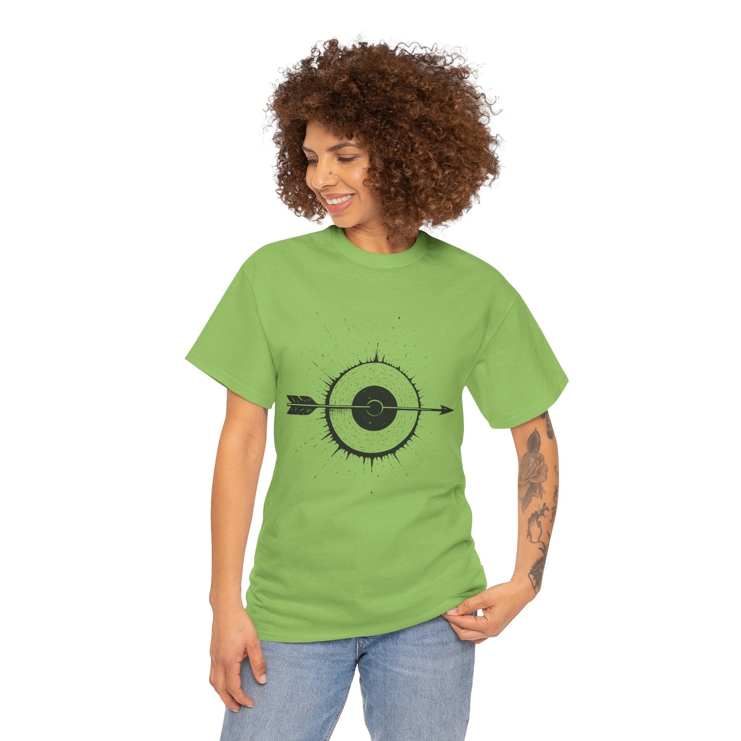 Artistic Arrow Graphic Unisex Cotton Tee, Motivational Shirt, Casual Wear, Gift for Him/Her, Trendy Fashion