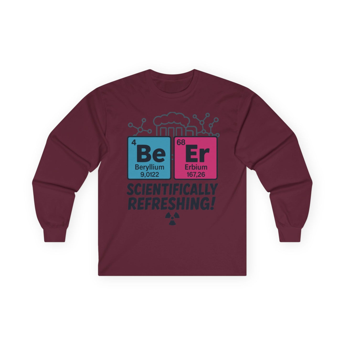 Chemistry Science Mens Long Sleeve Tee, Funny Science Shirt, Gift for Geeks, Beer Lover Top, Unique Birthday Present