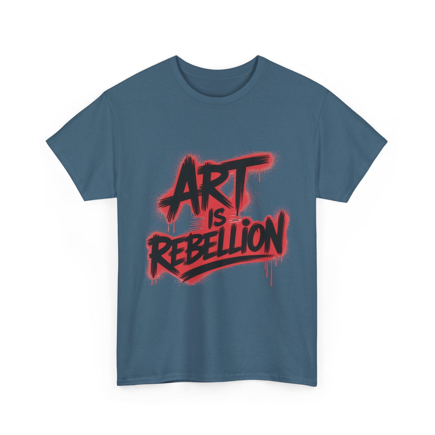 Men's Heavy Cotton Tee, Art Is Rebellion Men's T-Shirt, Graffiti Street Art Graphic Tee, Urban Skate Punk Style Shirt